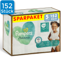 Ein Karton Pampers Harmonie Größe 5 im Sparpaket. Oben Links ist ein Blaues Viereck mit der Aufschrift 